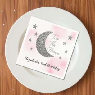 Zwei zum Mond 2. Geburtstagsservietten Serviette