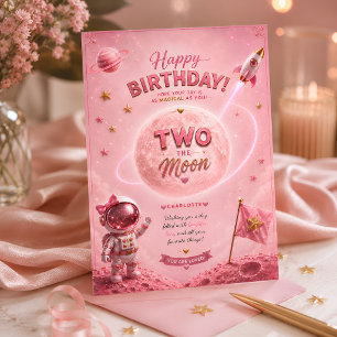Zwei zum Mond Geburtstag Karte