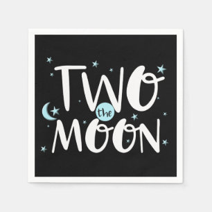 ZWEI ZUM MOND Raketenschiff Weltraum 2. Geburtstag Serviette