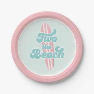 Zwei zum Strand Surfstrand 2. Geburtstag Papierpla Pappteller