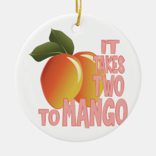 Zwei zur Mango Keramik Ornament