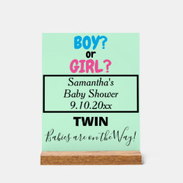 Zweibettzimmer Kinderdusche Rosa blaue Mama zum Na Acrylschild