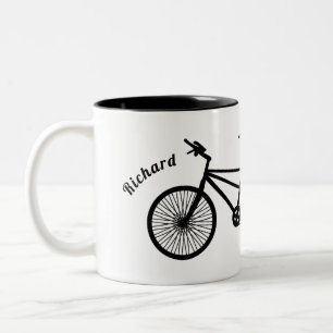 Zweifache Namen für Black and White Tandem Bike Zweifarbige Tasse