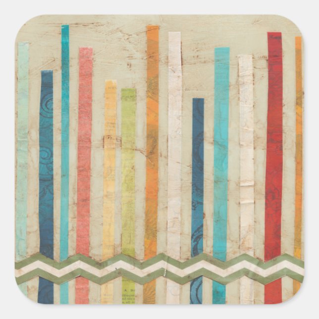 Zweifachzäune IV Quadratischer Aufkleber (Vorderseite)