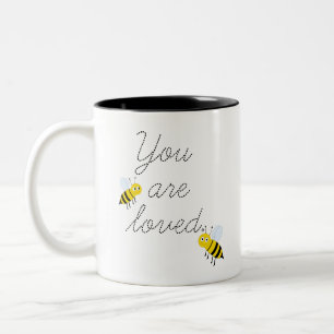 Zweifarbig Du wirst geliebt Honigbienen-Tasse Zweifarbige Tasse