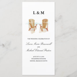 Zweifarbige Adirondack-Stühle | Zeremonie Programm