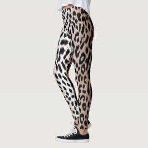 Zweifarbige Cheetah Leopard Print Leggings