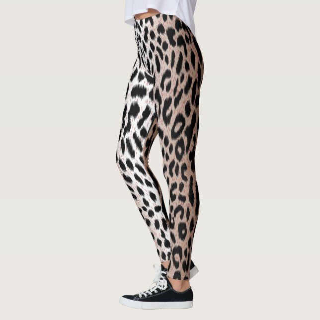 Zweifarbige Cheetah Leopard Print Leggings (Links)