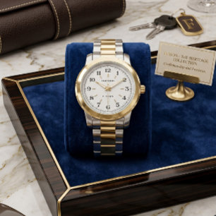 Zweifarbige Gold- und Silber-Klassikuhr Armbanduhr