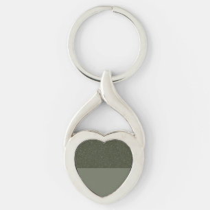Zweifarbige Herzkette in Moss Green - Anpassen Schlüsselanhänger