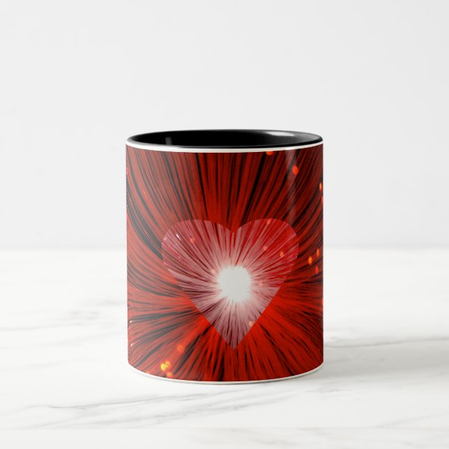 Zweifarbige Red Heart Tasse (Mittel)