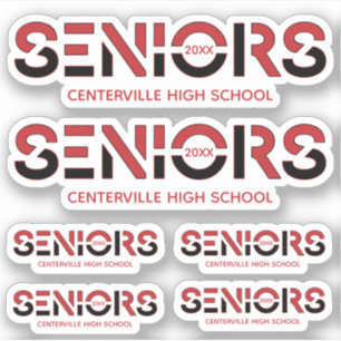 Zweifarbige Rot- und Schwarz-Senioren, nach Maß ge Aufkleber