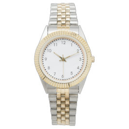 Zweifarbige Silber- und Gold-Damenarmbanduhr Armbanduhr