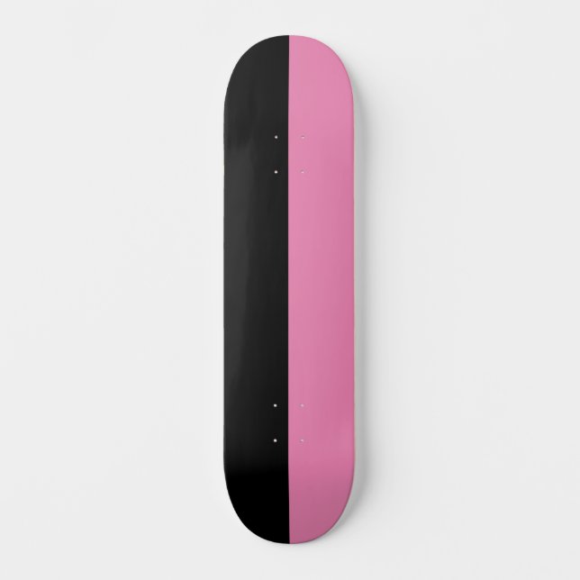 Zweifarbige Split Halbfarbe Schwarz und halbes Ros Skateboard (Vorderseite)