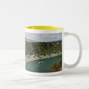 Zweifarbige Tasse gelb An der Loreley