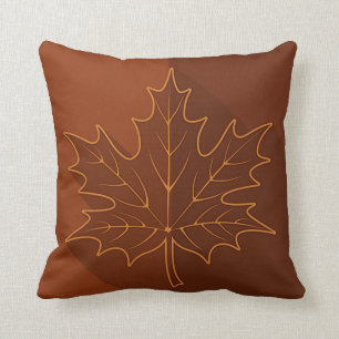 Zweifarbige, zweiseitige Ahorn-Blätter, braun, grü Kissen