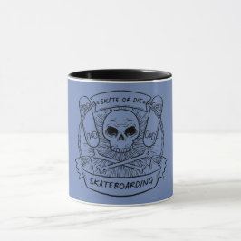 Zweifarbiger Becher Skateboard or Die Tasse