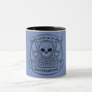 Zweifarbiger Becher Skateboard or Die Tasse