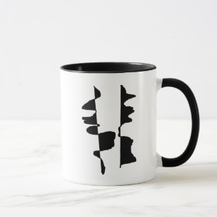Zweifarbiges abstraktes Dual-Face-Tasse Tasse