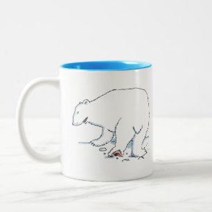 Zweifarbiges blaues Polar-Bär-Tasse Zweifarbige Tasse