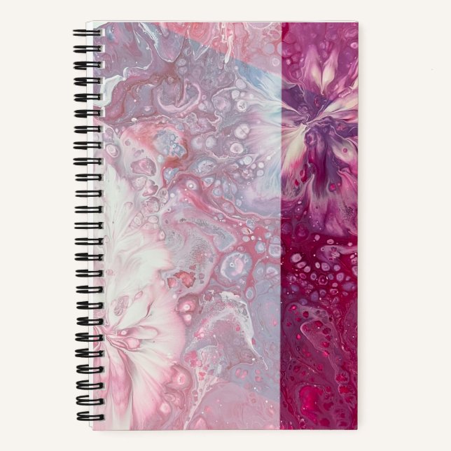 Zweifarbiges Blume Design Sketchbook Notizbuch (Vorderseite)