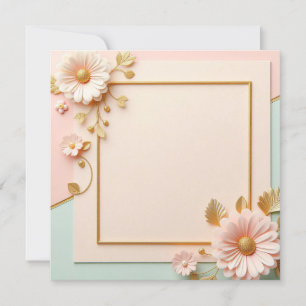 Zweifarbiges Floral  Einladung