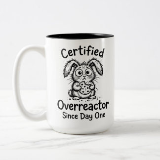 Zweifarbiges-Mug Sarcastic Ängstlicher Hase Lustig Zweifarbige Tasse