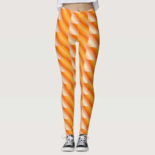 Zweifarbiges Orange Muster Leggings