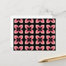Zweifarbiges rosa Blume-Muster Postkarte