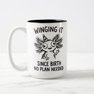 Zweifarbiges Tasse: Sarkastischer Axolotl Lustiges Zweifarbige Tasse