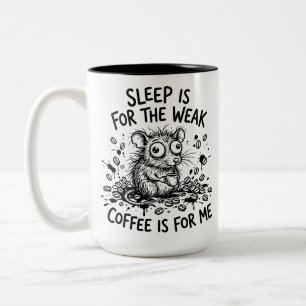 Zweifarbiges Tasse Süßes Feldmaus Schlaftrunkenes
