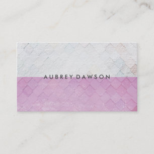 Zweifarbiges Weiß-Rosa-Fliesen-Grunge-Muster Visitenkarte