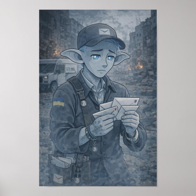 Zweifel / Postbote / Straße Poster (Vorne)