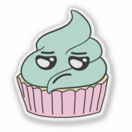 Zweifelhafter Minz-Cupcake Aufkleber
