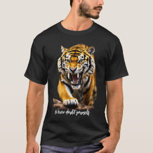 Zweifle nie an einem Motivierend Slogan Tiger T-Shirt