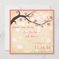 Zweig der Kirschblüten Save the Date