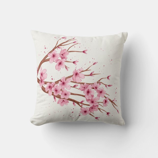Zweig der Sakura-Blume Kissen (Vorderseite)