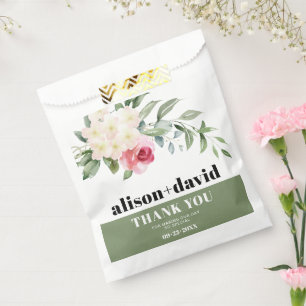 Zweig, grüne Blume Rosa Hochzeit Geschenktütchen