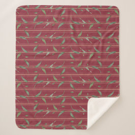 Zweig mit Blättern auf roter Tapete Sherpadecke