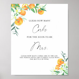 Zweig Orangen - Errate wie viele Korken Poster