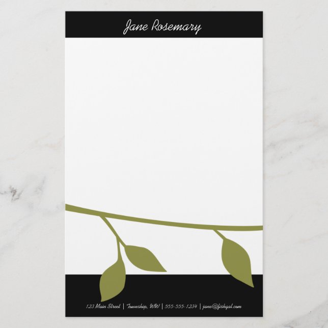 Zweig und Blatt Briefpapier (Vorderseite)