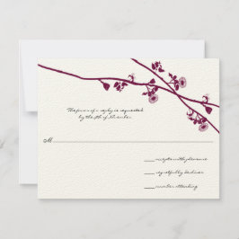 Zweige der Blume Plum Wild Wedding RSVP Karte
