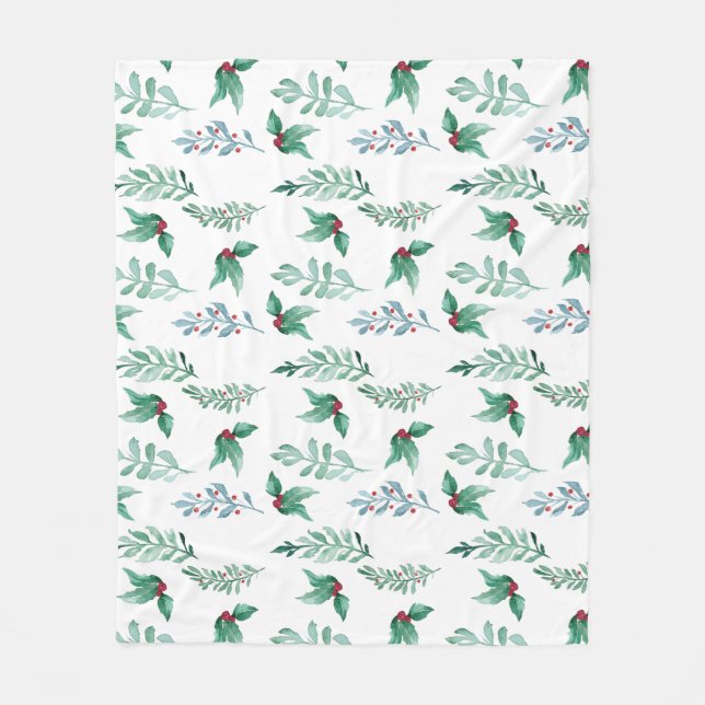 Zweige der Heiligbeeren im Winter Fleecedecke (Vorderseite)