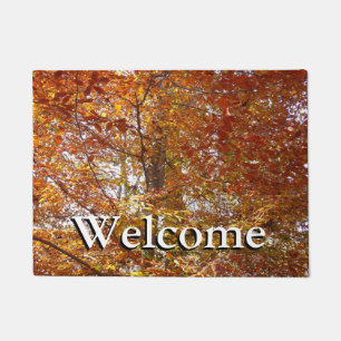Zweige der Orangen Blätter Herbstnatur Fußmatte