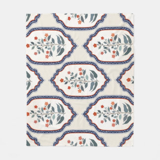 Zweige der orientalischen Blume: Kalamkari Indiane Fleecedecke