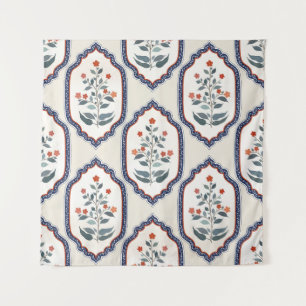Zweige der orientalischen Blume: Kalamkari Indiane Wandteppich
