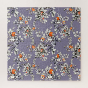 Zweige der wilden Rose: Lila Muster. Puzzle