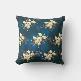 Zweige des Musters "Weiße Rosen" Kissen