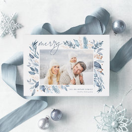 Zweige | Elegantes Foto Rose Gold Folien Feiertagskarte
