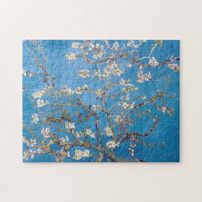 Zweige mit Almond Blossom Van Gogh blauer Dynamik Puzzle (Horizontal)